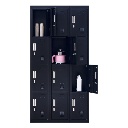 12-Door Locker for Office Gym Shed School Home Storage - Padlock-operated V63-839101