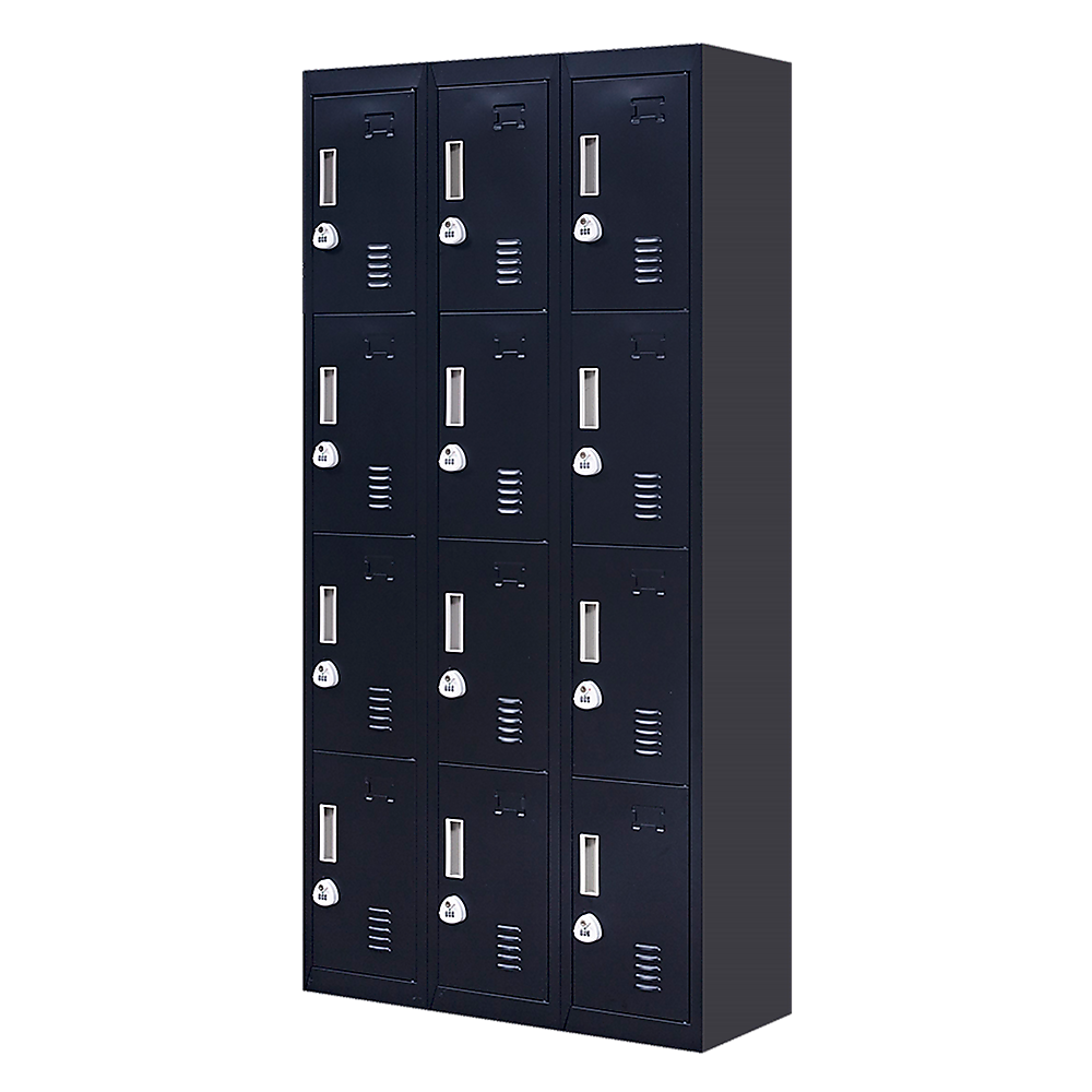 12-Door Locker for Office Gym Shed School Home Storage - 3-Digit Combination Lock V63-839111