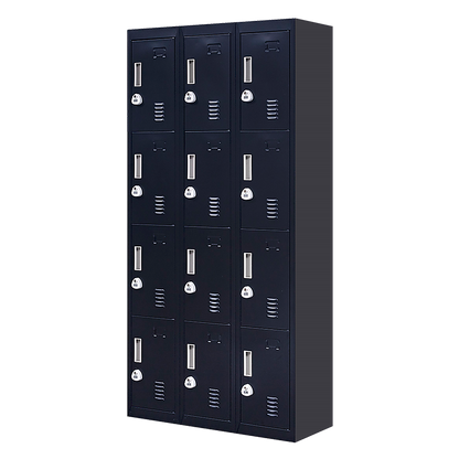 12-Door Locker for Office Gym Shed School Home Storage - 3-Digit Combination Lock V63-839111
