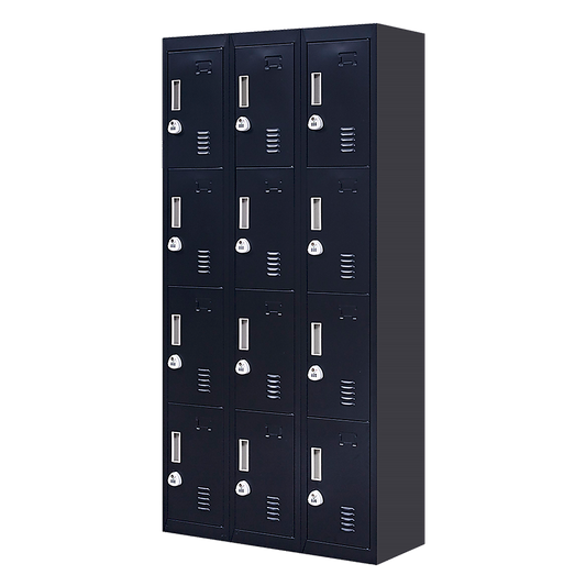 12-Door Locker for Office Gym Shed School Home Storage - 3-Digit Combination Lock V63-839111