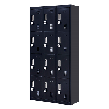 12-Door Locker for Office Gym Shed School Home Storage - 4-Digit Combination Lock V63-839121