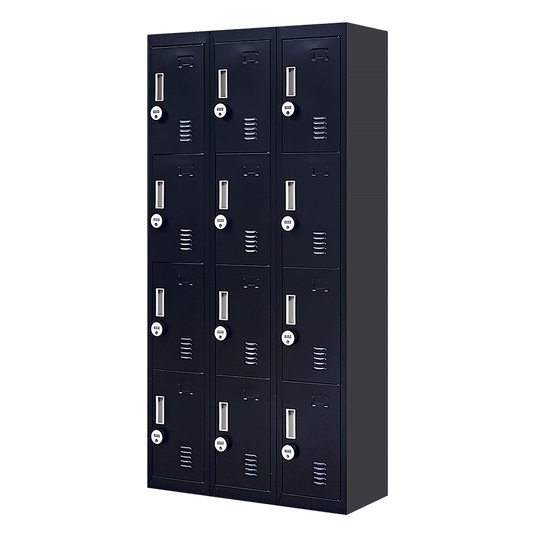 12-Door Locker for Office Gym Shed School Home Storage - 4-Digit Combination Lock V63-839121