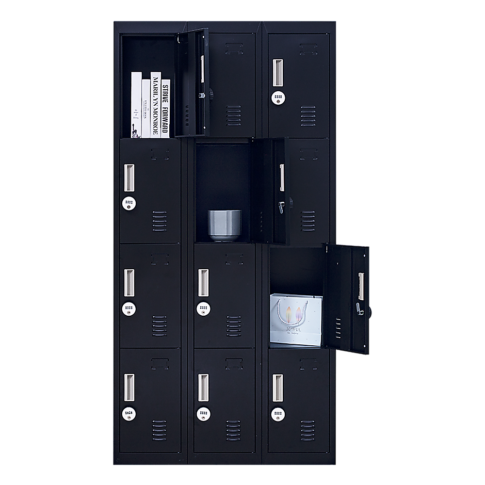 12-Door Locker for Office Gym Shed School Home Storage - 4-Digit Combination Lock V63-839121