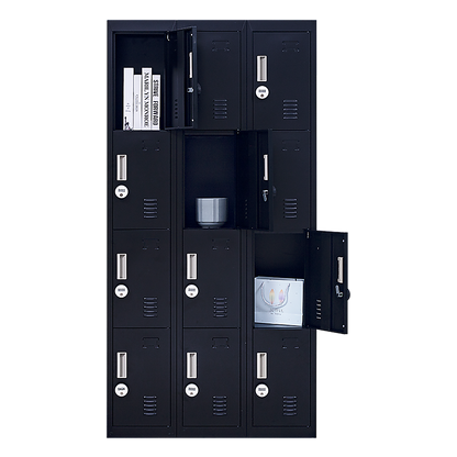 12-Door Locker for Office Gym Shed School Home Storage - 4-Digit Combination Lock V63-839121