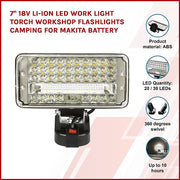 7" 18V Li-ion LED Work Light Torch Workshop Flashlights Camping for Makita Battery V63-839131