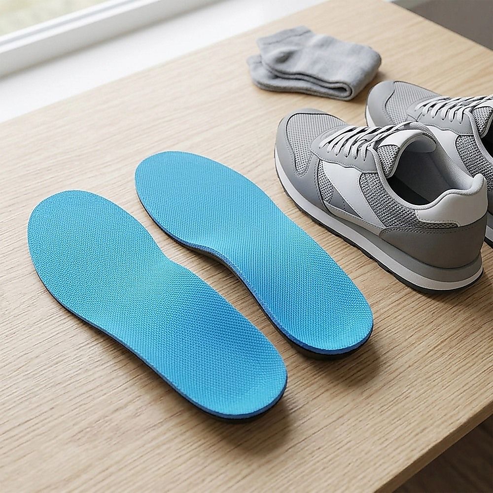 Flat Foot Support Insoles For Men Women Blue Full Length Medium Density Arch Support V63-839151