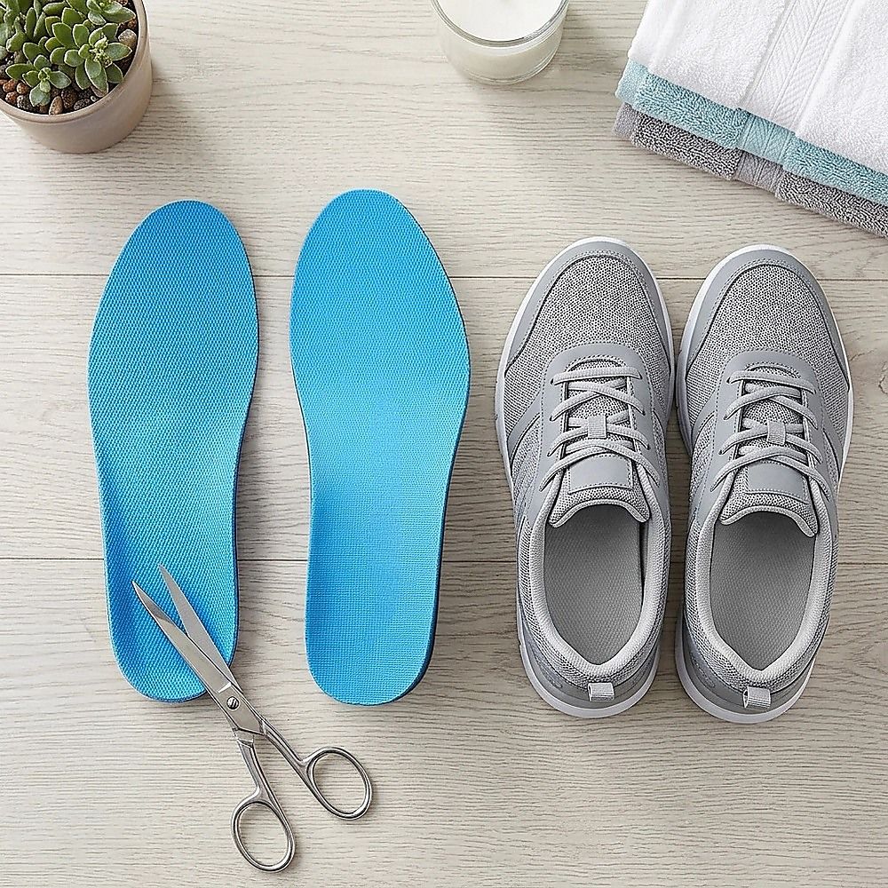 Flat Foot Support Insoles For Men Women Blue Full Length Medium Density Arch Support V63-839151