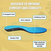 Flat Foot Support Insoles For Men Women Blue Full Length Medium Density Arch Support V63-839151