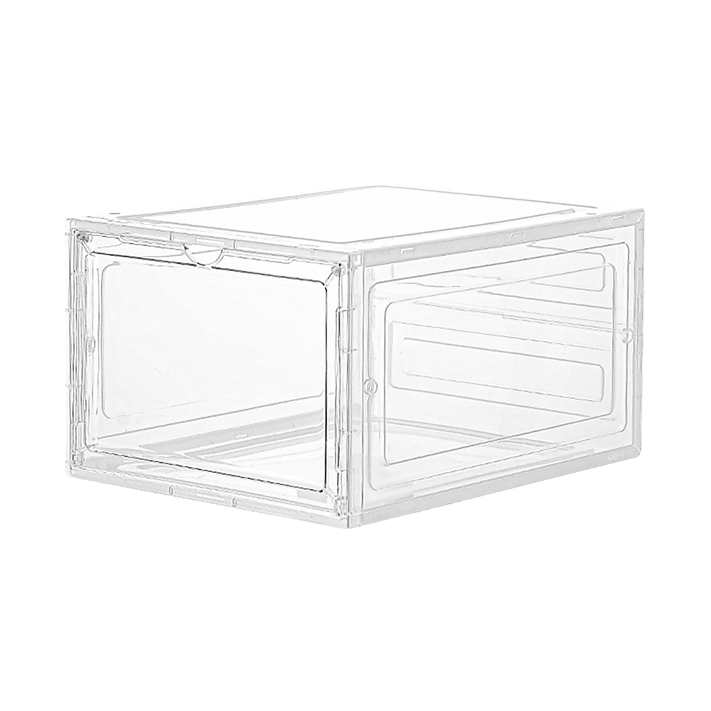 Sneaker Display Case Shoe Storage Organizer Box Stackable Plastic Clear Magnetic V63-839171