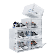 Sneaker Display Case Shoe Storage Organizer Box Stackable Plastic Clear Magnetic V63-839171