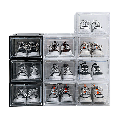 Sneaker Display Case Shoe Storage Organizer Box Stackable Plastic Clear Magnetic V63-839171
