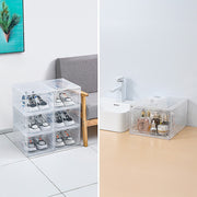 Sneaker Display Case Shoe Storage Organizer Box Stackable Plastic Clear Magnetic V63-839171