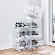 Sneaker Display Case Shoe Storage Organizer Box Stackable Plastic Clear Magnetic V63-839171