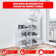 Sneaker Display Case Shoe Storage Organizer Box Stackable Plastic Clear Magnetic V63-839171