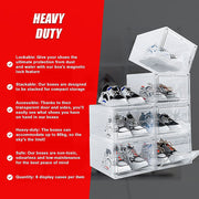 Sneaker Display Case Shoe Storage Organizer Box Stackable Plastic Clear Magnetic V63-839171