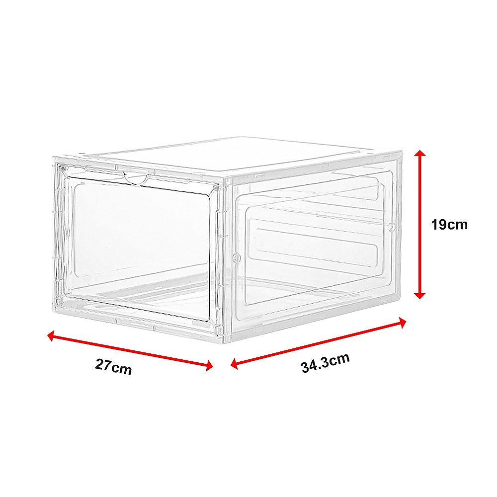 Sneaker Display Case Shoe Storage Organizer Box Stackable Plastic Clear Magnetic V63-839171