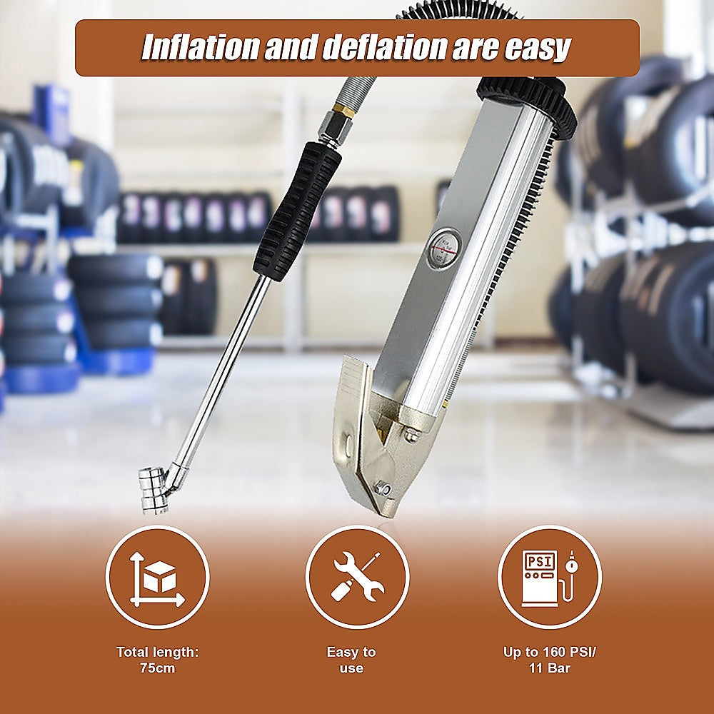 Professional Tyre Inflator with Gauge Air Line Pressure Tester Tyre Pump V63-839191