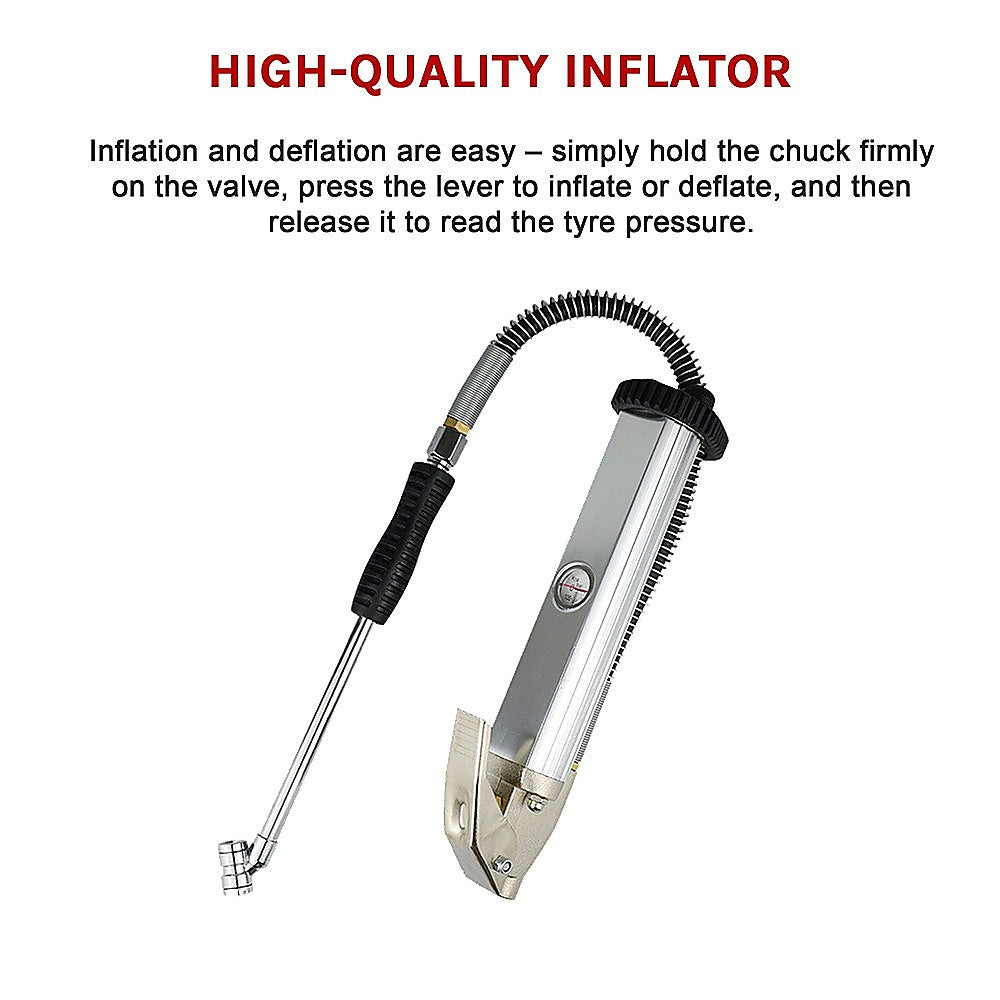 Professional Tyre Inflator with Gauge Air Line Pressure Tester Tyre Pump V63-839191