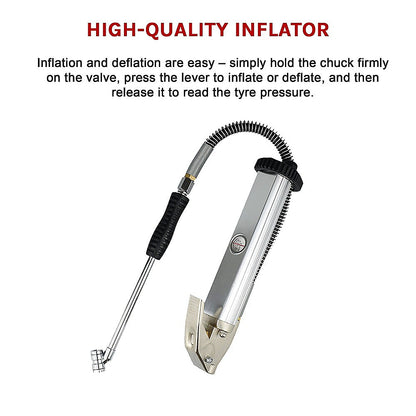 Professional Tyre Inflator with Gauge Air Line Pressure Tester Tyre Pump V63-839191