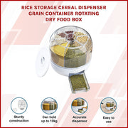 Rice Storage Cereal Dispenser Grain Container Rotating Dry Food Box V63-839231