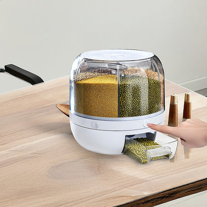 Rice Storage Cereal Dispenser Grain Container Rotating Dry Food Box V63-839231