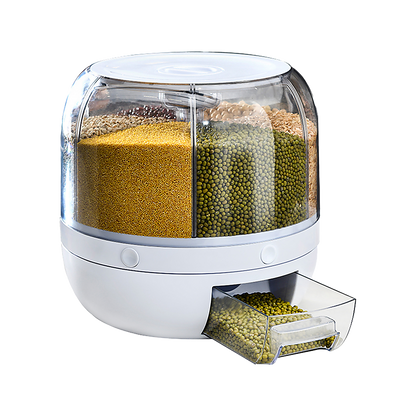Rice Storage Cereal Dispenser Grain Container Rotating Dry Food Box V63-839231
