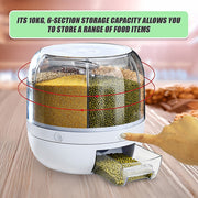 Rice Storage Cereal Dispenser Grain Container Rotating Dry Food Box V63-839231