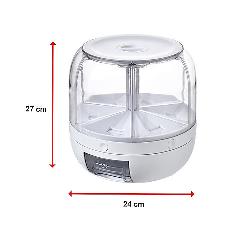 Rice Storage Cereal Dispenser Grain Container Rotating Dry Food Box V63-839231