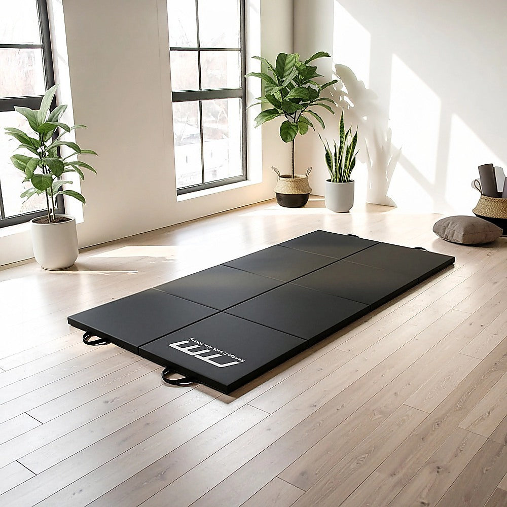Folding Black Exercise Mat - Gymnastics, Martial Arts, Yoga, Karate & Judo Training V63-839241