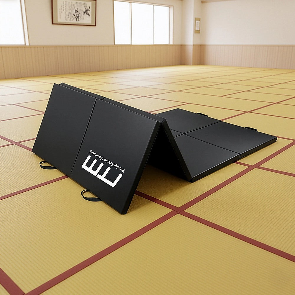 Folding Black Exercise Mat - Gymnastics, Martial Arts, Yoga, Karate & Judo Training V63-839241