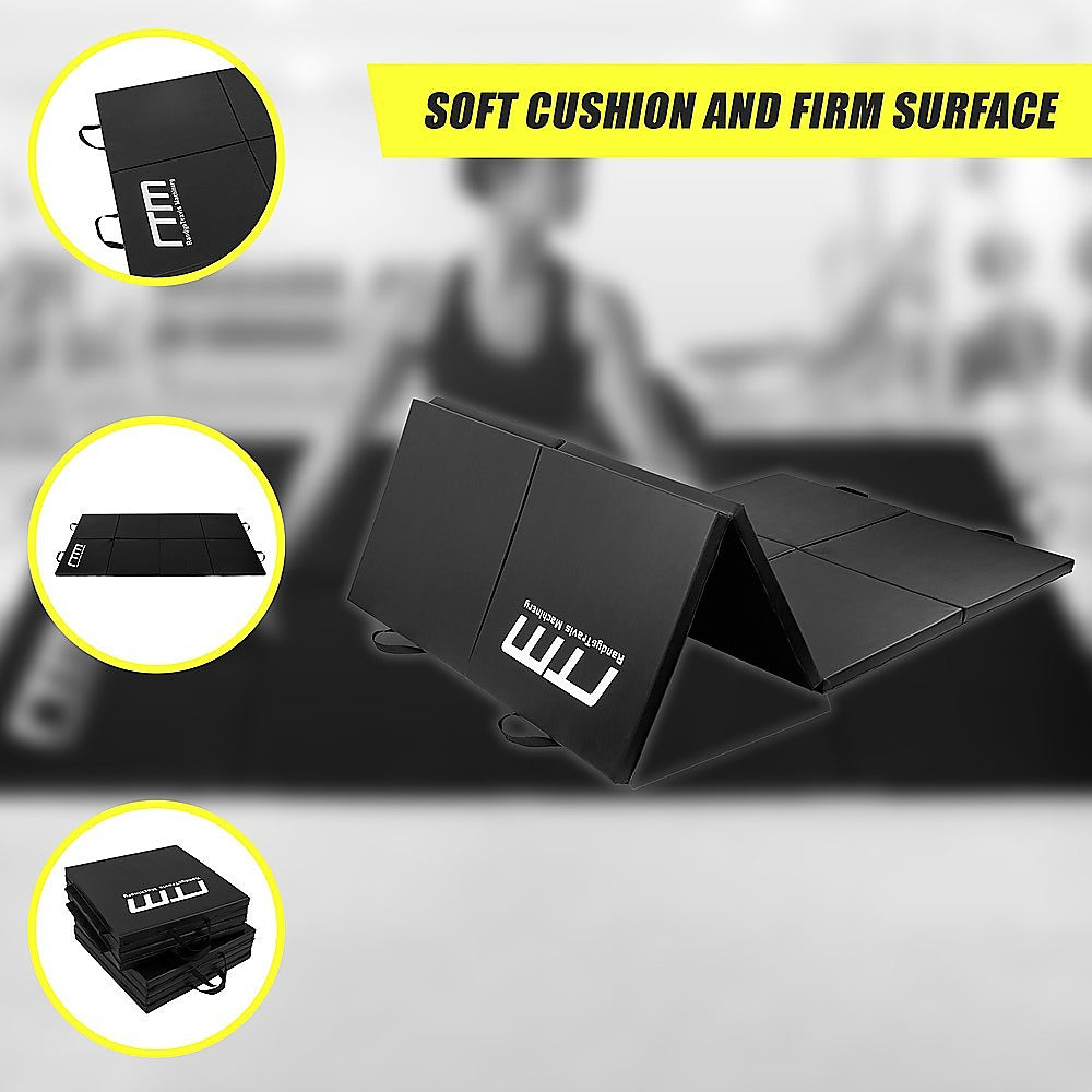 Folding Black Exercise Mat - Gymnastics, Martial Arts, Yoga, Karate & Judo Training V63-839241