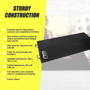 Folding Black Exercise Mat - Gymnastics, Martial Arts, Yoga, Karate & Judo Training V63-839241