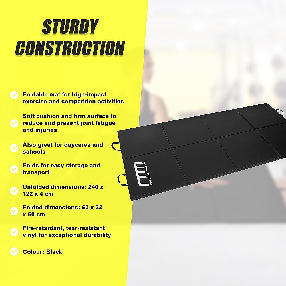 Folding Black Exercise Mat - Gymnastics, Martial Arts, Yoga, Karate & Judo Training V63-839241