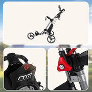 Golf Club Buggy Trolley Cart Compact Foldable 3 Wheel V63-839311