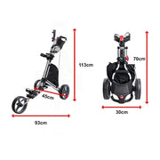 Golf Club Buggy Trolley Cart Compact Foldable 3 Wheel V63-839311