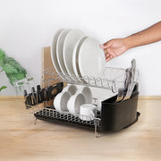Dish Drying Rack Drainer Cup Plate Holder Cutlery Tray Kitchen Organiser V63-839321