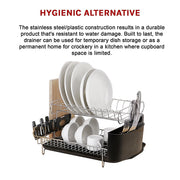 Dish Drying Rack Drainer Cup Plate Holder Cutlery Tray Kitchen Organiser V63-839321