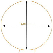 3M Gold Wedding Hoop Round Circle Arch Backdrop Flower Display Stand Frame Background V63-839331