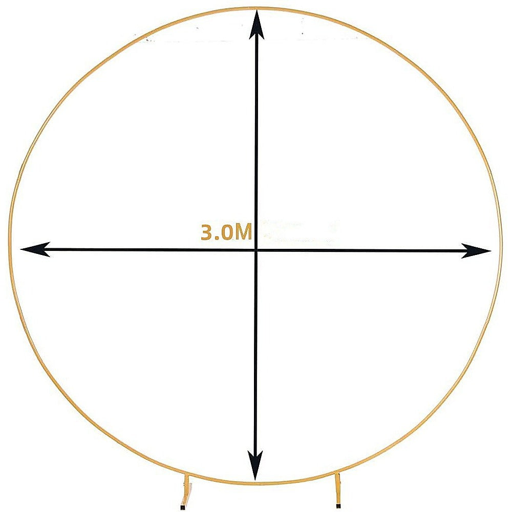 3M Gold Wedding Hoop Round Circle Arch Backdrop Flower Display Stand Frame Background V63-839331
