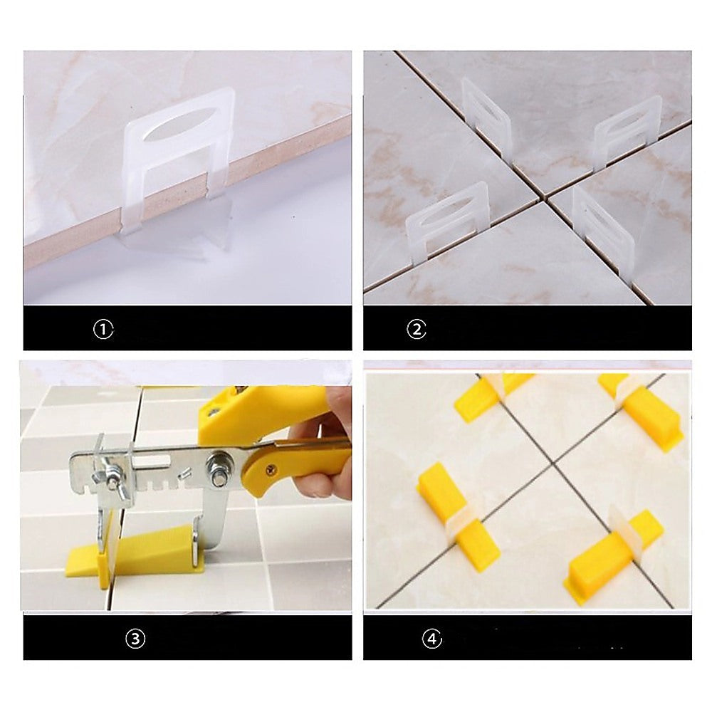 1000 Pack Tile Levelling System Clips Floor And Wall Tiling Spacers For Accurate Tile Alignment V63-839361