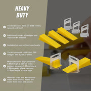 1000 Pack Tile Levelling System Clips Floor And Wall Tiling Spacers For Accurate Tile Alignment V63-839361