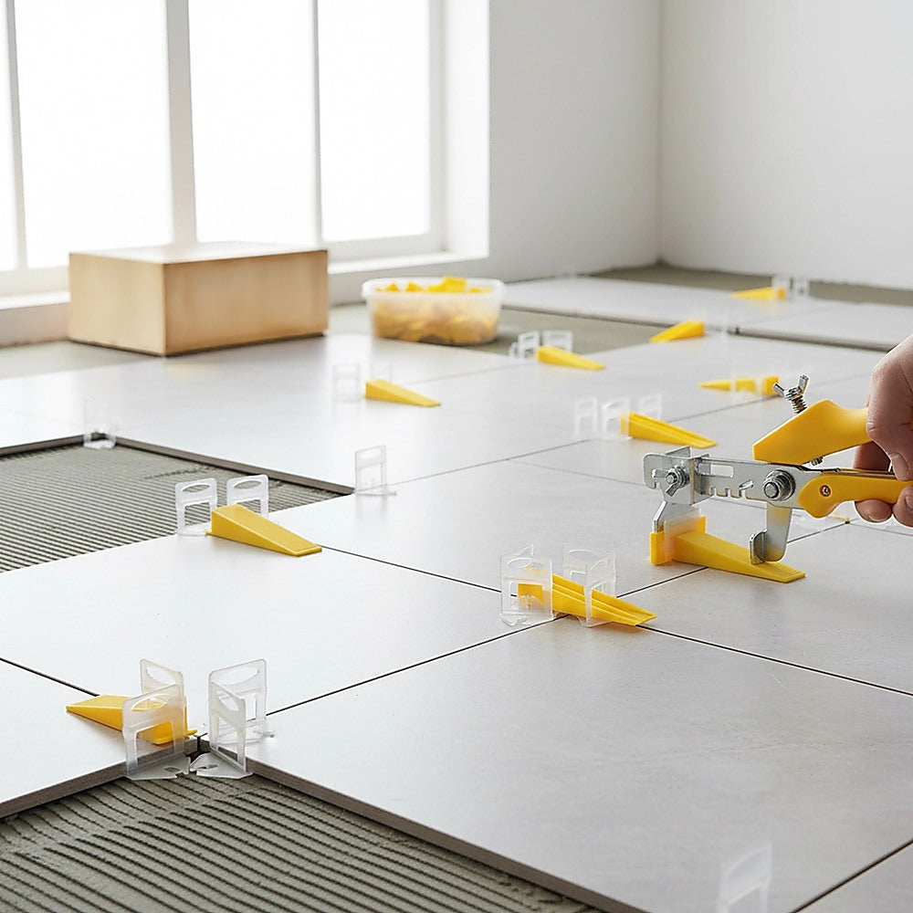 1000 Pack Tile Levelling System Clips Floor And Wall Tiling Spacers For Accurate Tile Alignment V63-839361