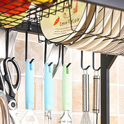 85cm Dish Drying Rack Drainer Over Sink Steel Cup Cutlery Organizer 2 Tier V63-839371