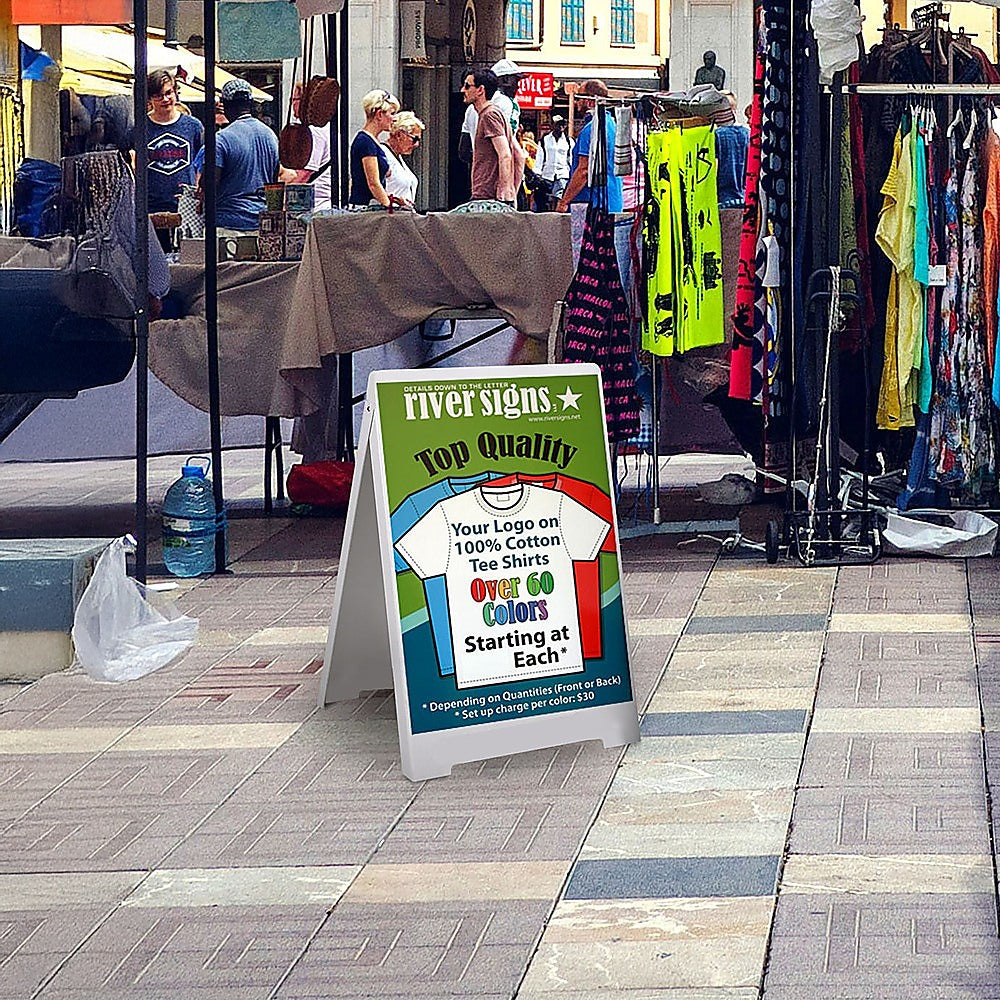 Double Side Sidewalk A-frame Sign Sandwich Board holds Graphic Plastic Panels V63-839411