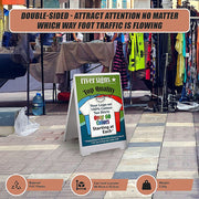 Double Side Sidewalk A-frame Sign Sandwich Board holds Graphic Plastic Panels V63-839411