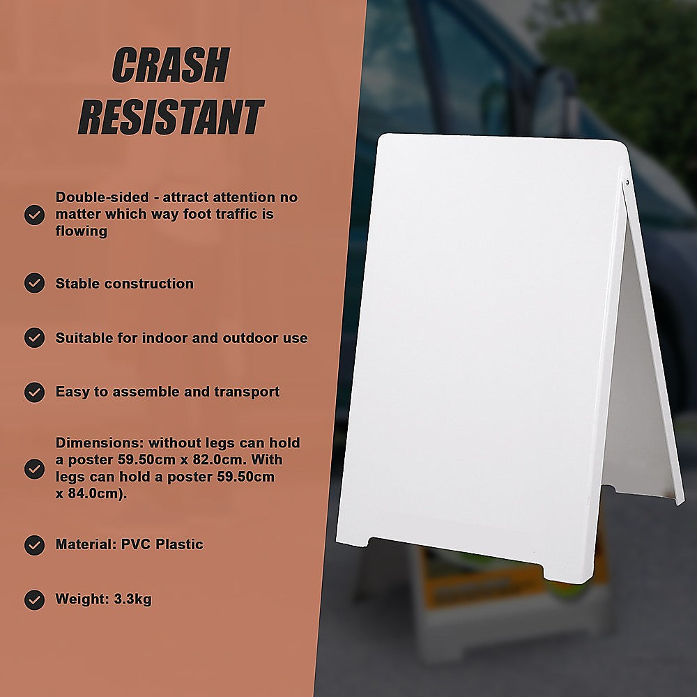 Double Side Sidewalk A-frame Sign Sandwich Board holds Graphic Plastic Panels V63-839411