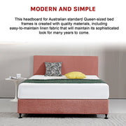 Linen Fabric Queen Bed Deluxe Headboard Bedhead - Pearl Copper Brown V63-839531