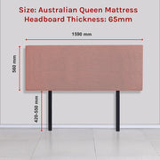 Linen Fabric Queen Bed Deluxe Headboard Bedhead - Pearl Copper Brown V63-839531