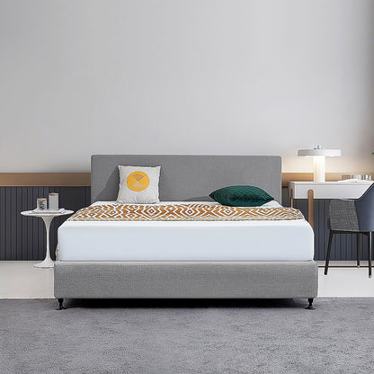 Linen Fabric King Bed Deluxe Headboard Bedhead - Night Ash V63-839681
