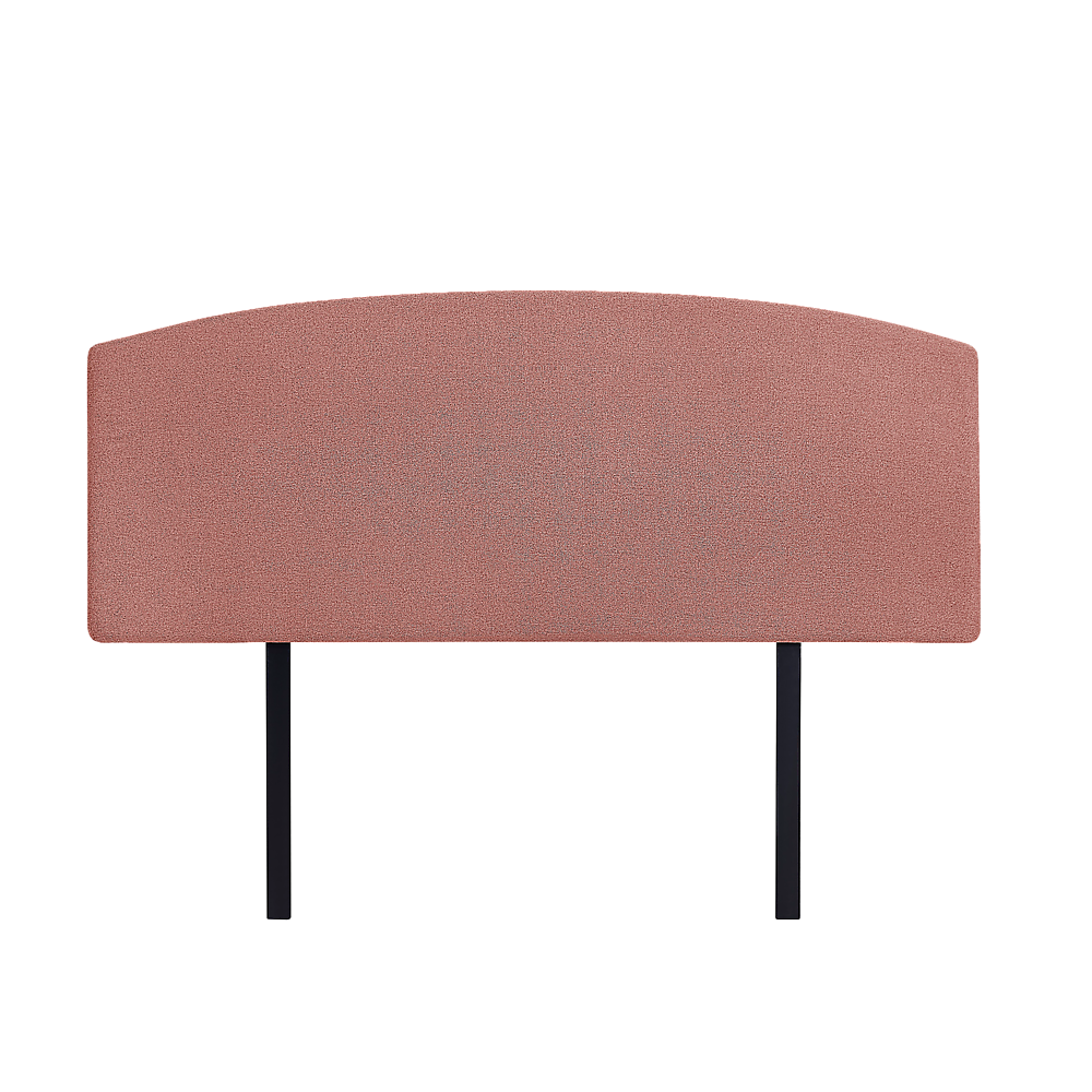Linen Fabric Queen Bed Curved Headboard Bedhead - Pearl Copper Brown V63-839771
